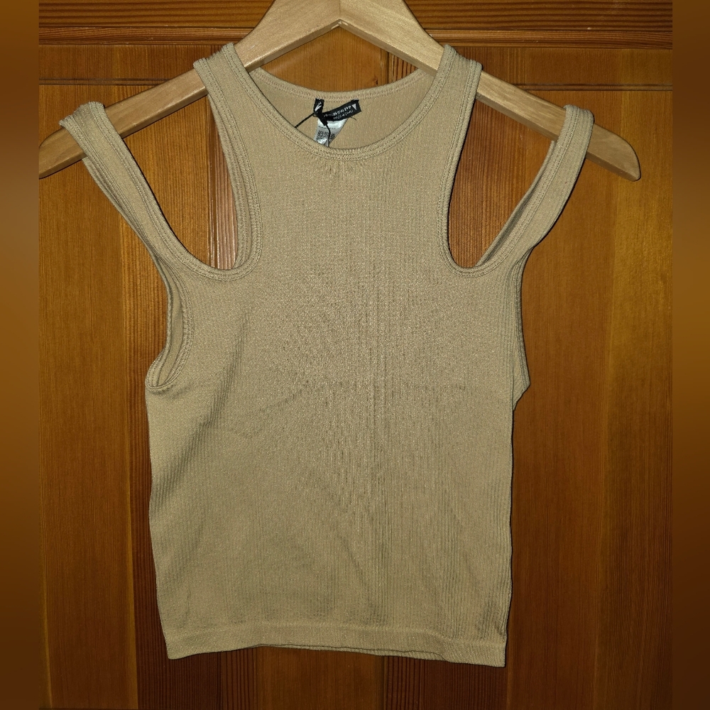 Zara Limitless Contour Ribbed Double Strap Tank Top XS/S NWT